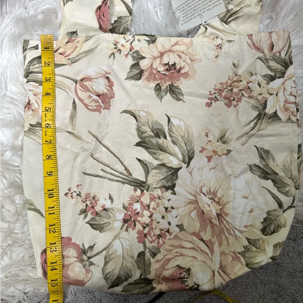 Nwt handmade‎ coquette tapestry Floral Canvas Tote Bag Y2K cottage core